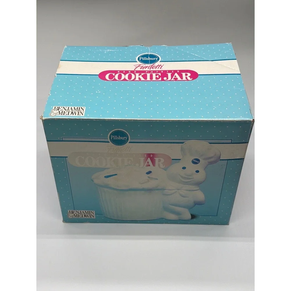 Pillsbury Funfetti Cookie Jar‎ Hand Painted Benjamin Medwin 1992 Ceramic Cupcake